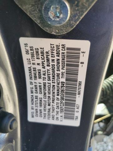 Photo 10 from auction – 2016 HONDA CIVIC LX with VIN 19XFC2F58GE067849