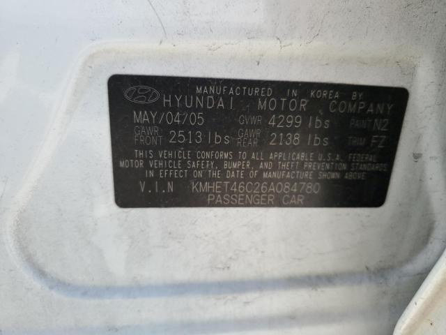 Photo 10 from auction – 2006 HYUNDAI SONATA GL with VIN KMHET46C26A084780