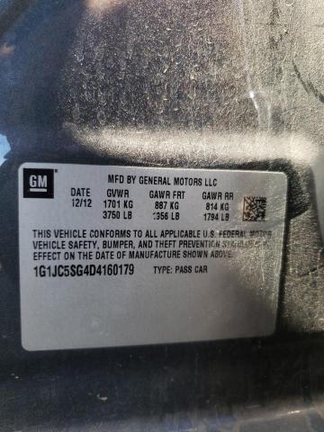 Photo 10 from auction – 2013 CHEVROLET SONIC LT with VIN 1G1JC5SG4D4160179