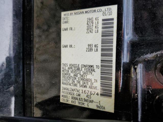 Photo 10 from auction – 2010 NISSAN ALTIMA BAS with VIN 1N4AL2AP7AC167674