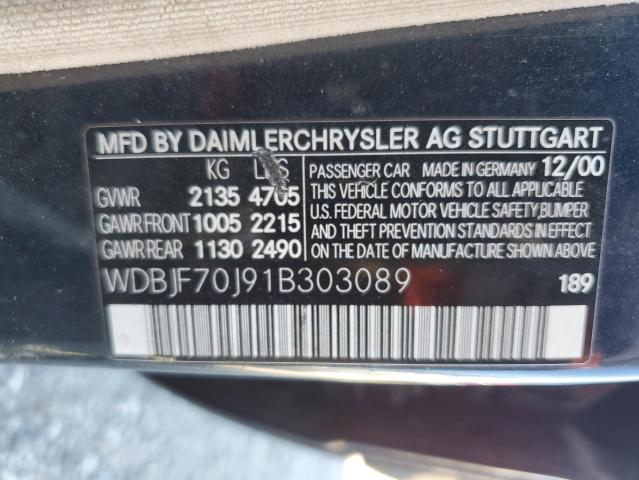 Photo 10 from auction – 2001 MERCEDES-BENZ E 430 with VIN WDBJF70J91B303089