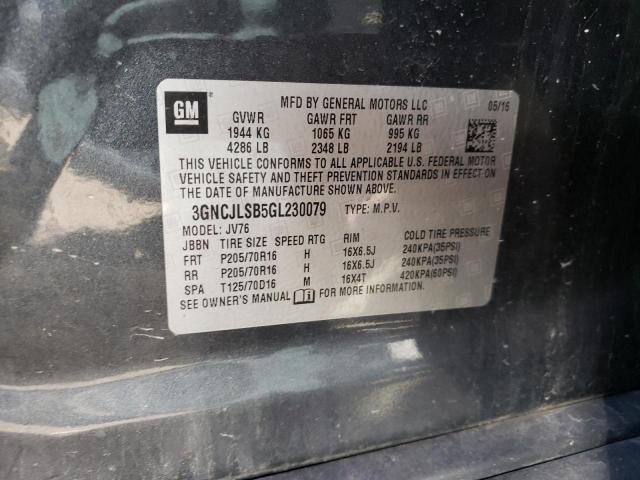 Фото 10 с аукциона – 2016 CHEVROLET TRAX 1LT с VIN 3GNCJLSB5GL230079