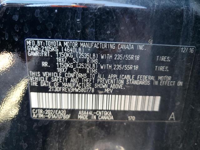 Photo 10 from auction – 2017 TOYOTA RAV4 LIMIT with VIN 2T3DFREV3HW580778