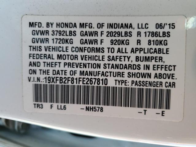 Photo 10 from auction – 2015 HONDA CIVIC EX with VIN 19XFB2F81FE267810