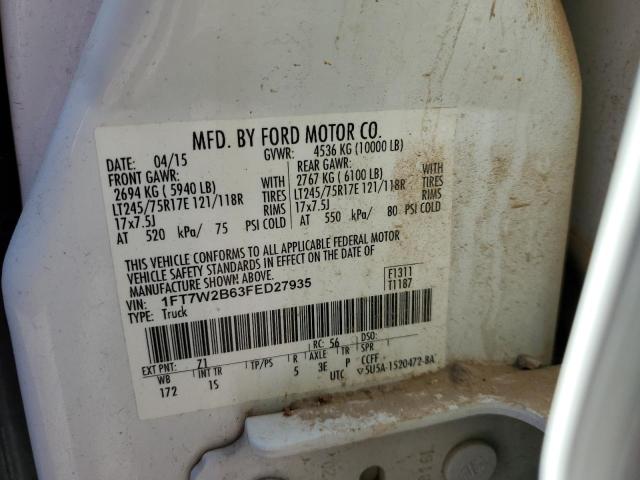 Photo 10 from auction – 2015 FORD F250 SUPER with VIN 1FT7W2B63FED27935