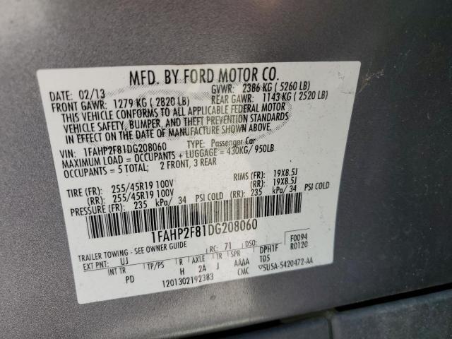 Photo 10 from auction – 2013 FORD TAURUS LIM with VIN 1FAHP2F81DG208060