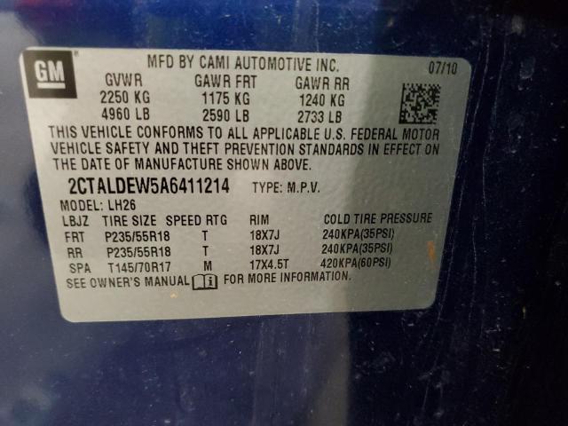 Photo 10 from auction – 2010 GMC TERRAIN SL with VIN 2CTALDEW5A6411214