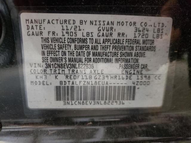 Photo 10 from auction – 2022 NISSAN VERSA SV with VIN 3N1CN8EV3NL822936