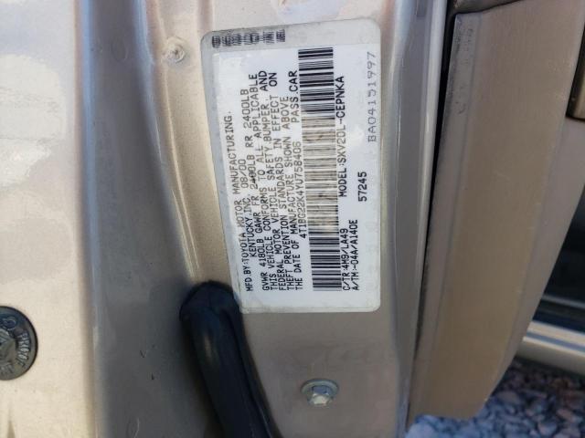 Photo 10 from auction – 2000 TOYOTA CAMRY CE with VIN 4T1BG22K4YU758406