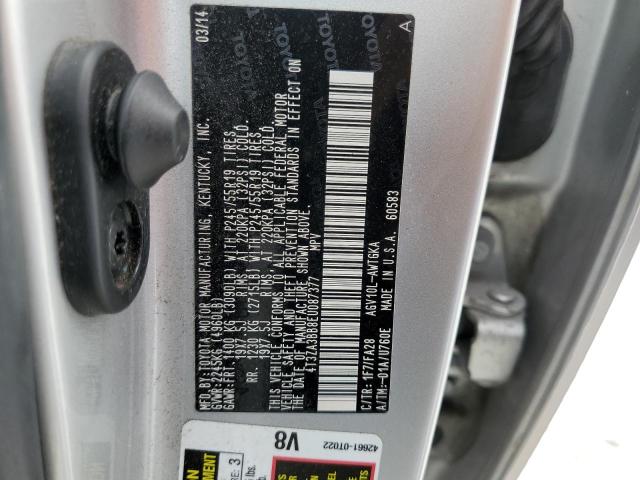 Photo 10 from auction – 2014 TOYOTA VENZA LE with VIN 4T3ZA3BB8EU087377