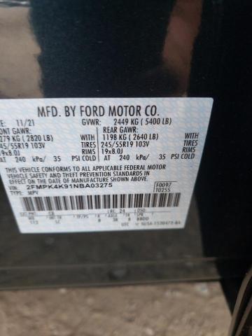 Photo 10 from auction – 2022 FORD EDGE TITAN with VIN 2FMPK4K91NBA03275