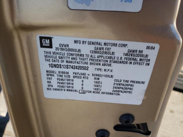 Photo 10 from auction – 2004 CHEVROLET TRAILBLAZE with VIN 1GNDS13S742420502