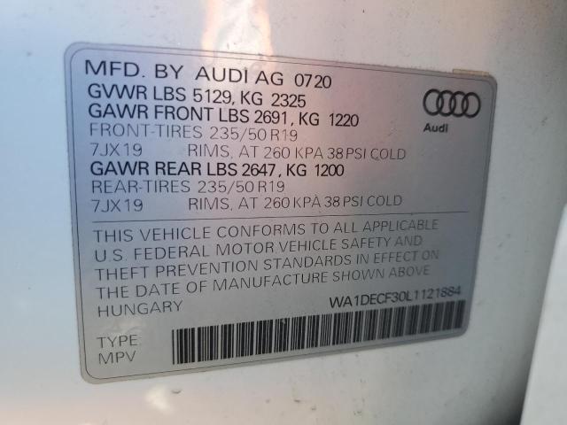 Photo 10 from auction – 2020 AUDI Q3 PREMIUM with VIN WA1DECF30L1121884