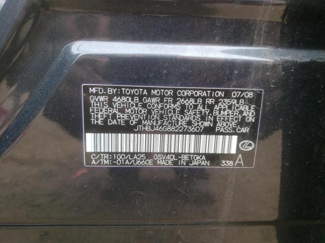 Photo 10 from auction – 2008 LEXUS ES 350 with VIN JTHBJ46G882273607