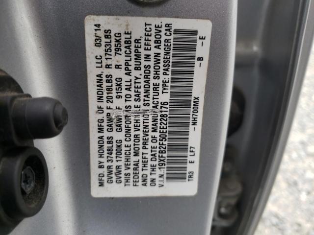 Photo 10 from auction – 2014 HONDA CIVIC LX with VIN 19XFB2F50EE228176
