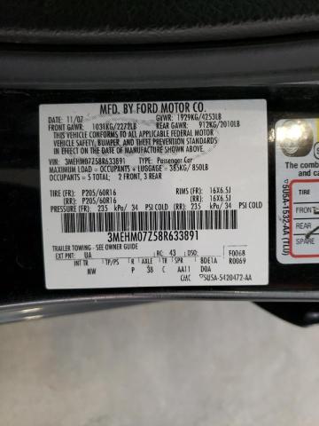 Photo 10 from auction – 2008 MERCURY MILAN with VIN 3MEHM07Z58R633891