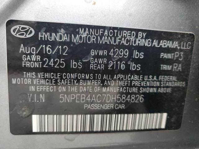 Photo 10 from auction – 2013 HYUNDAI SONATA GLS with VIN 5NPEB4AC7DH584826