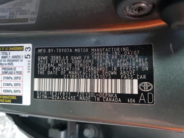 Foto 10 de la subasta – 2007 TOYOTA COROLLA LE con VIN 2T1BR32E47C831073