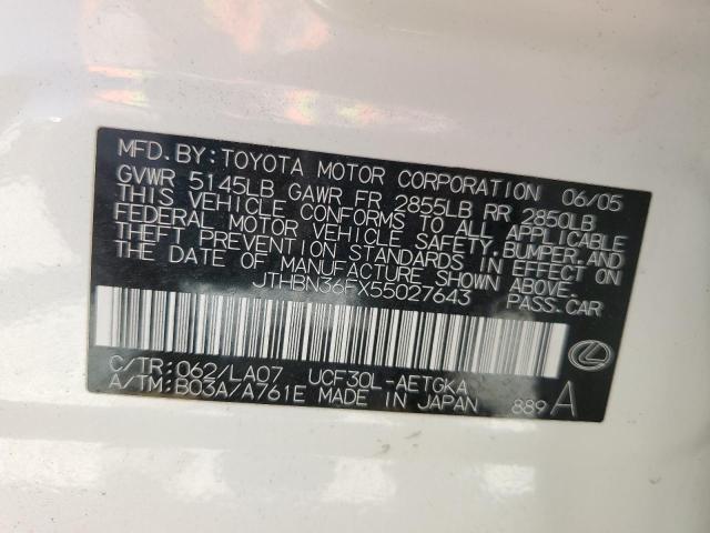 Photo 10 from auction – 2005 LEXUS LS 430 with VIN JTHBN36FX55027643