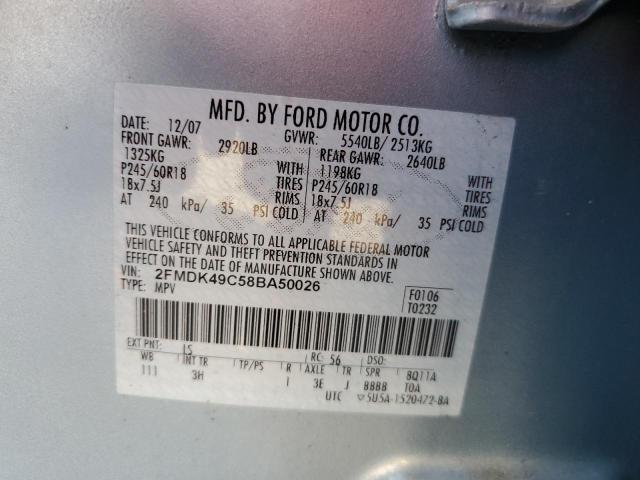 Photo 10 from auction – 2008 FORD EDGE LIMIT with VIN 2FMDK49C58BA50026