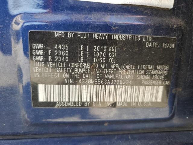 Photo 10 from auction – 2010 SUBARU LEGACY 2.5 with VIN 4S3BMBB63A3226334