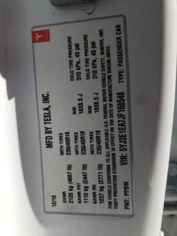 Photo 10 from auction – 2018 TESLA MODEL 3 with VIN 5YJ3E1EA7JF168548