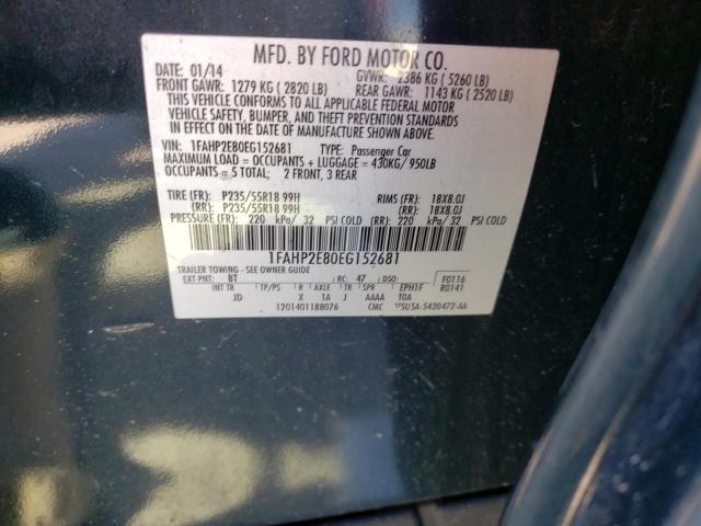 Photo 10 from auction – 2014 FORD TAURUS SEL with VIN 1FAHP2E80EG152681