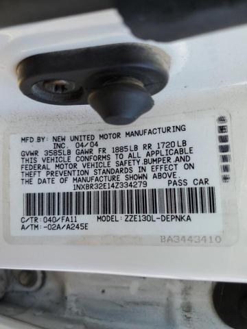 Photo 10 from auction – 2004 TOYOTA COROLLA CE with VIN 1NXBR32E14Z334279