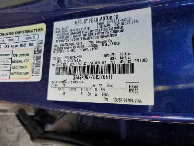 Photo 10 from auction – 2013 FORD FUSION S with VIN 3FA6P0G77DR370611