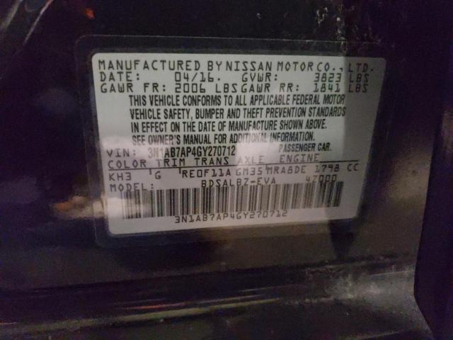 Photo 10 from auction – 2016 NISSAN SENTRA S with VIN 3N1AB7AP4GY270712