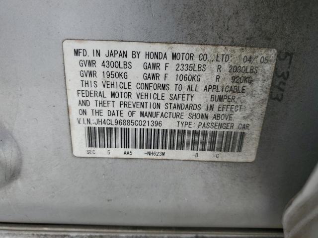 Photo 10 from auction – 2005 ACURA TSX with VIN JH4CL96885C021396