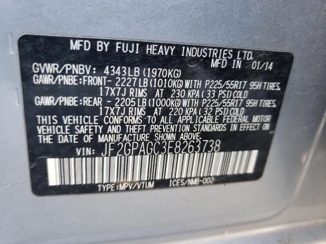 Photo 10 from auction – 2014 SUBARU XV CROSSTR with VIN JF2GPAGC3E8263738
