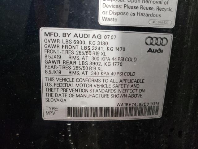 Photo 10 from auction – 2008 AUDI Q7 4.2 QUA with VIN WA1BV74L88D010376