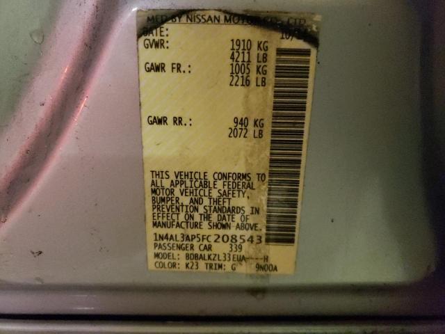 Photo 10 from auction – 2015 NISSAN ALTIMA 2.5 with VIN 1N4AL3AP5FC208543
