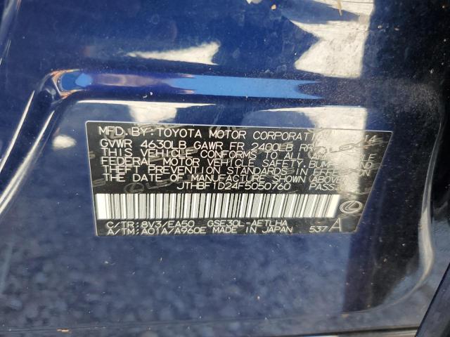 Photo 10 from auction – 2015 LEXUS IS 250 with VIN JTHBF1D24F5050760