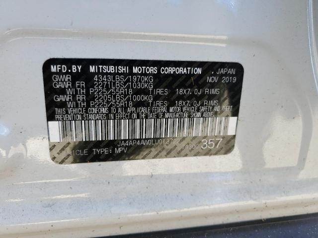 Photo 10 from auction – 2020 MITSUBISHI OUTLANDER with VIN JA4AP4AW0LU013722
