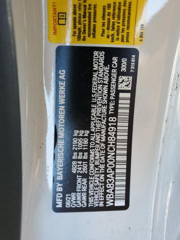 Photo 10 from auction – 2022 BMW M440I with VIN WBA83AP00NCH84918