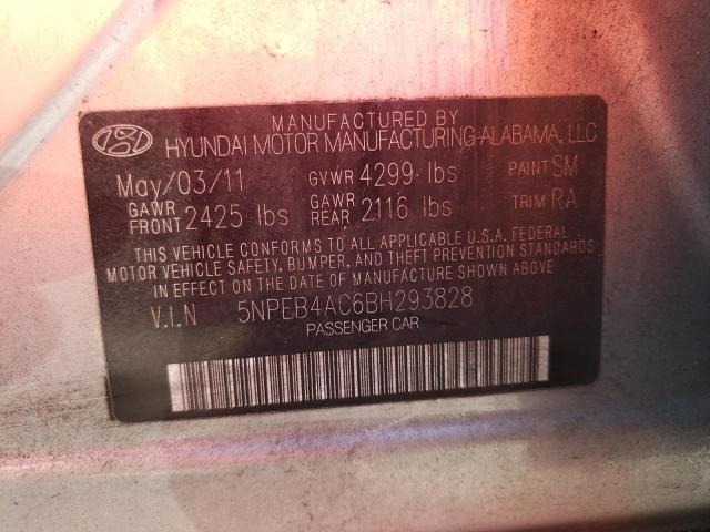 Photo 10 from auction – 2011 HYUNDAI SONATA GLS with VIN 5NPEB4AC6BH293828