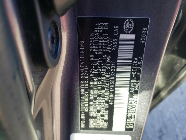 Photo 10 from auction – 2014 TOYOTA CAMRY L with VIN 4T1BF1FK5EU372340