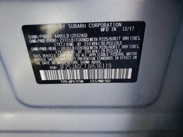 Photo 10 from auction – 2018 SUBARU FORESTER 2 with VIN JF2SJAGC7JH536119