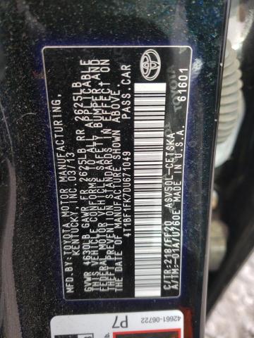 Photo 10 from auction – 2013 TOYOTA CAMRY L with VIN 4T1BF1FK7DU671049