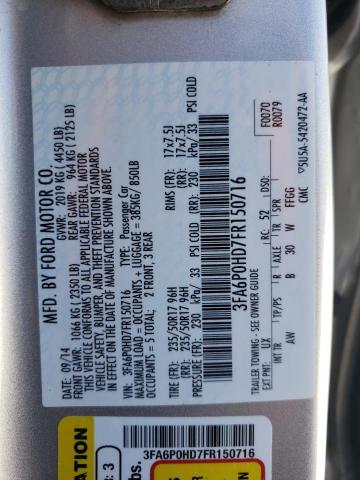 Photo 10 from auction – 2015 FORD FUSION SE with VIN 3FA6P0HD7FR150716