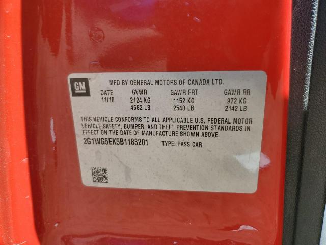Photo 10 from auction – 2011 CHEVROLET IMPALA LT with VIN 2G1WG5EK5B1183201