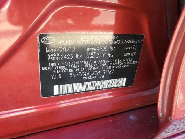 Photo 10 from auction – 2013 HYUNDAI SONATA SE with VIN 5NPEC4ACXDH537187