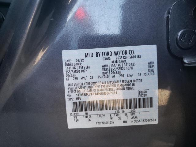 Photo 10 from auction – 2022 FORD EXPLORER L with VIN 1FMSK7FH4NGB07121
