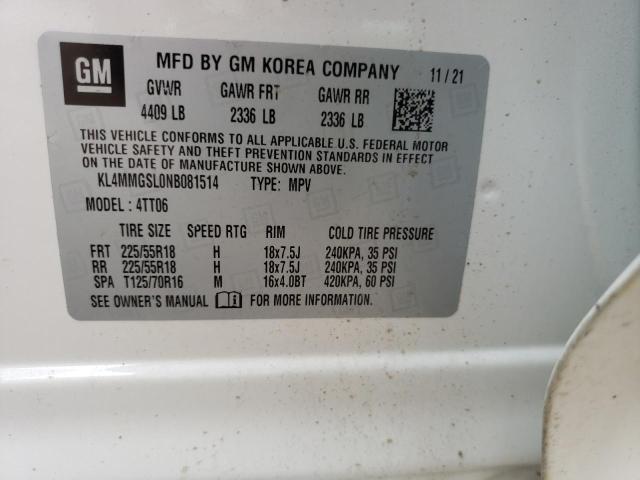 Photo 10 from auction – 2022 BUICK ENCORE GX with VIN KL4MMGSL0NB081514