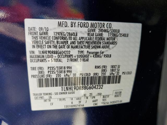 Photo 10 from auction – 2011 LINCOLN MKS with VIN 1LNHL9DR8BG604232