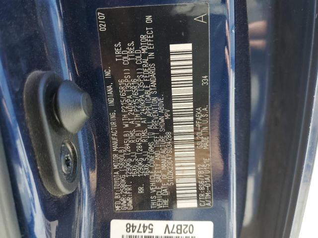 Photo 10 from auction – 2007 TOYOTA SIENNA CE with VIN 5TDZK23C47S034288
