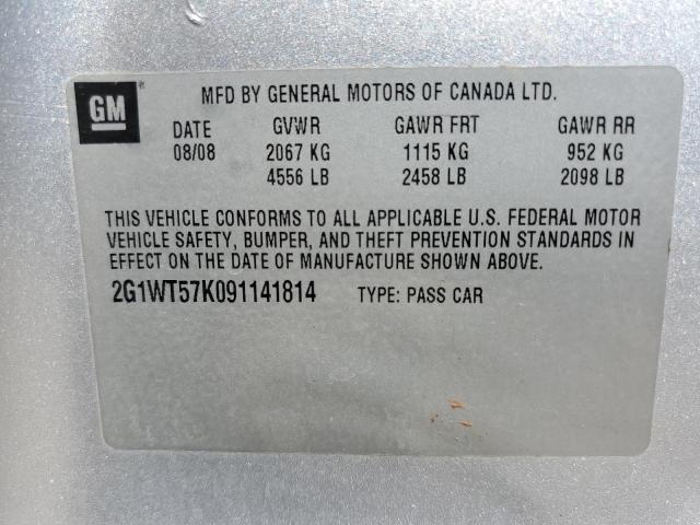 Photo 10 from auction – 2009 CHEVROLET IMPALA 1LT with VIN 2G1WT57K091141814