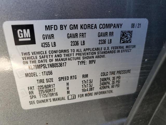 Photo 10 from auction – 2022 CHEVROLET TRAILBLAZE with VIN KL79MPSL1NB053617